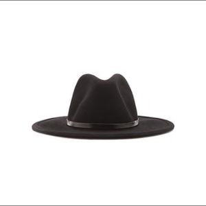 NWT black wool fedora hat small medium size